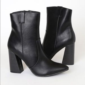 Lulus Ari Black Pointed-Toe Mid-Calf Boots